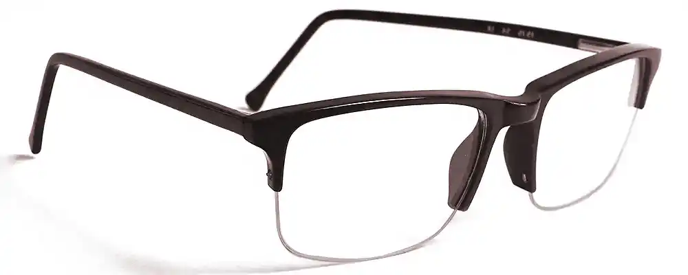 Dark Brown half frame glasses without nosepad