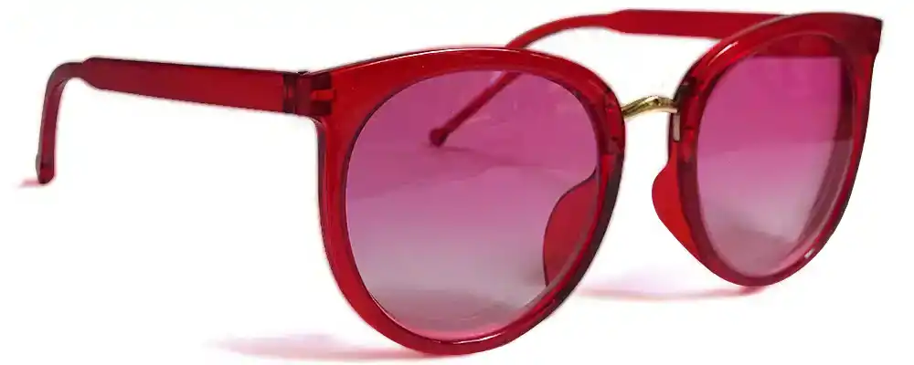 Red paush rounded Power Sunglass