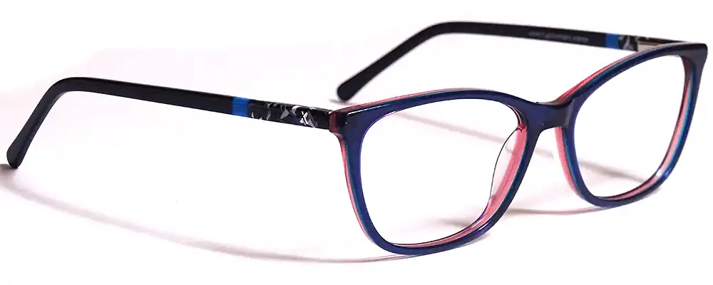 Blue cateye eyeglasses printed
