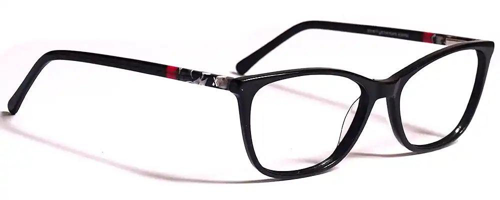 Black cateye eyeglasses printed