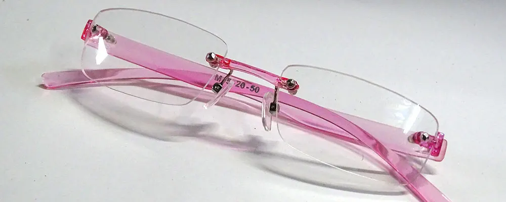 Pink-Rimless + Anti-Glare Lens