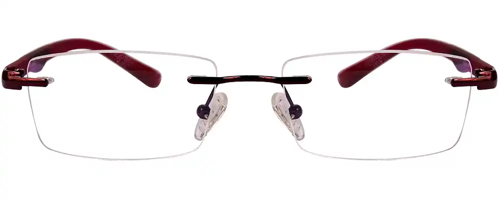 Red Rimless eyeglasses | Lightweight & designer @ ₹998 | CrazySpects®