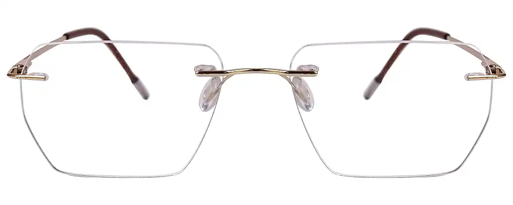 Golden Rimless eyeglasses | Lightweight & designer @ ₹998 | CrazySpects®