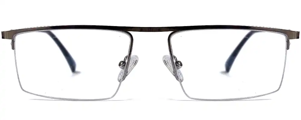 Silver Rectangular half rim glasses online India @ ₹1198 | CrazySpects®