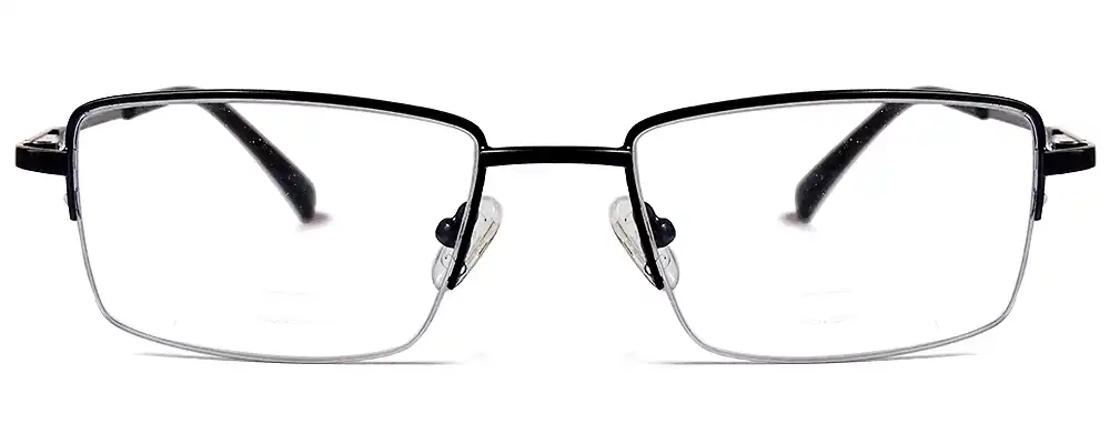 Black Rectangular half rim glasses online India @ ₹1098 | CrazySpects®