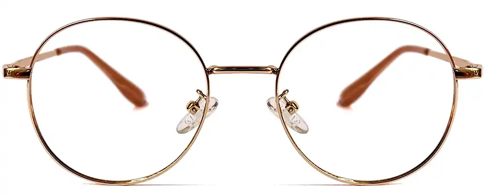 Round specs metal frame with Lightweight Golden Eligent Look | CrazySpects®