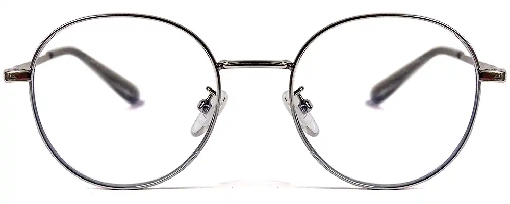 Round specs metal frame with Lightweight silver Eligent Look | CrazySpects®