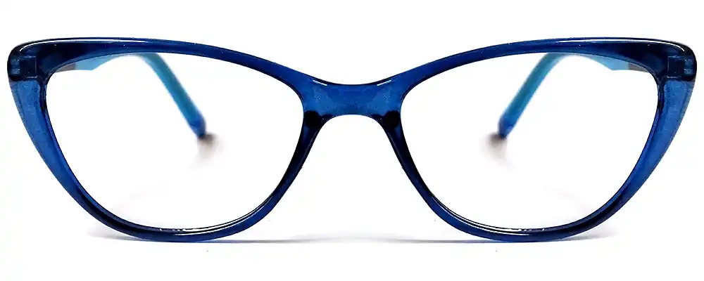 Full rim cat Eye glasses Designer Transparent Blue Eligent Look | CrazySpects®