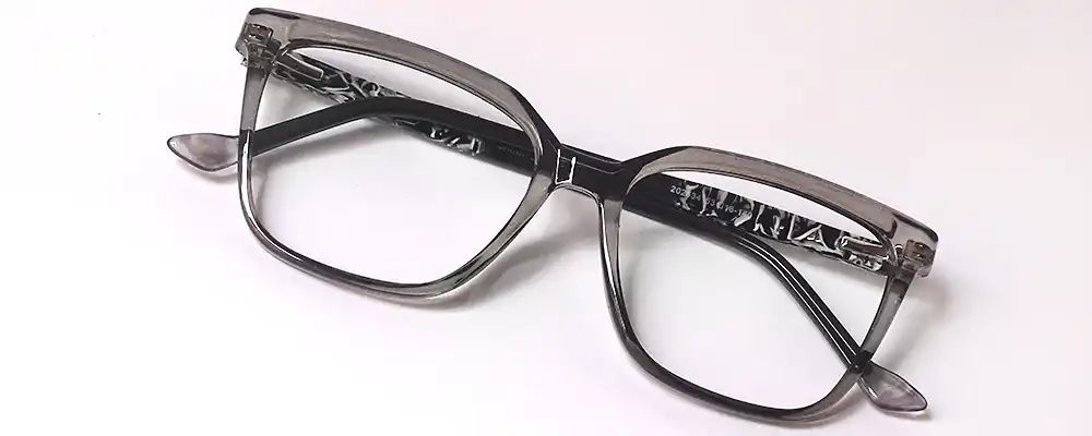 Square Transparent Eyeglass Frames | Premium Fiber Style @ ₹1098 | CrazySpects®