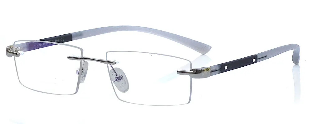 Grey with Silver rimless frames
