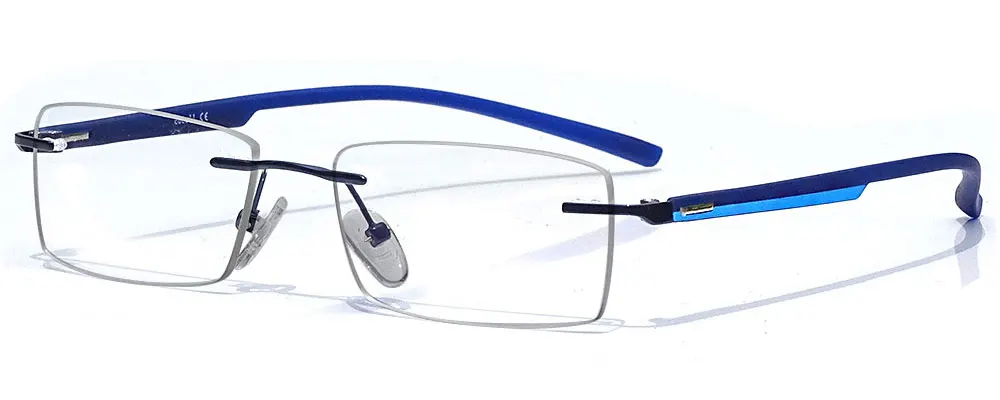 Mixed Blue Rimless eyeglasses