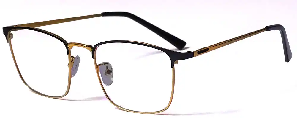 Golden black full frame glasses