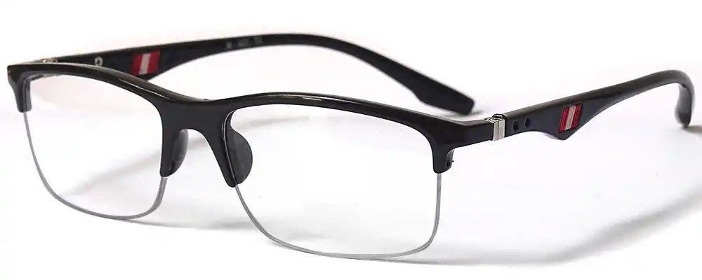 Half rim specs without nose pads
