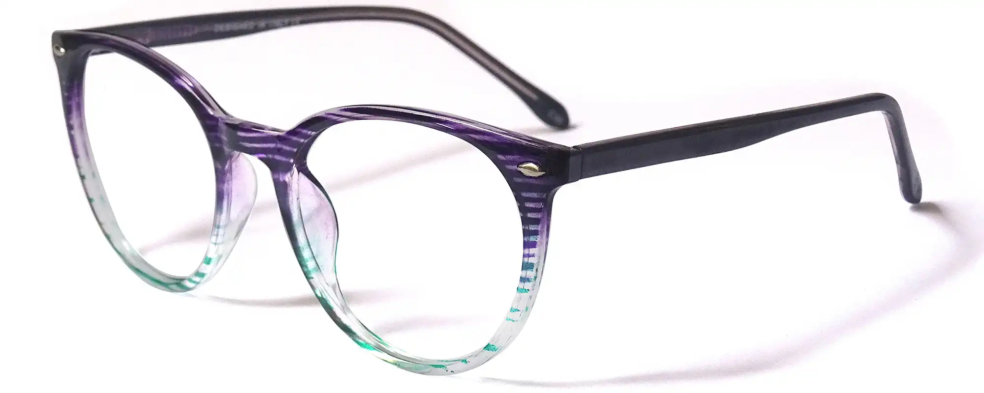 Green Purple Transparent Cateye