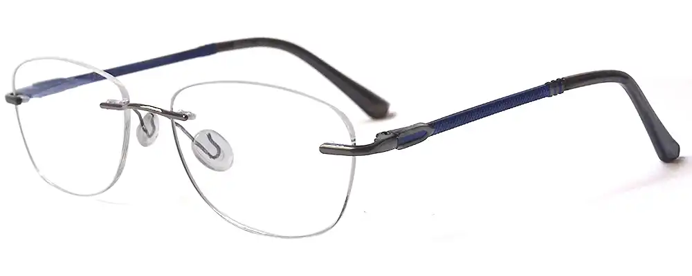 Black Oval frameless specs