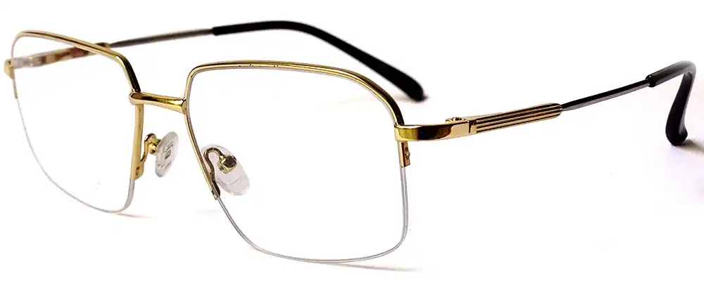 Golden half rim glasses