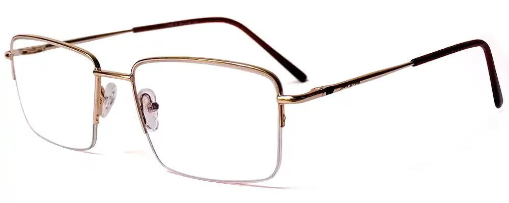 Golden half rim prescription glasses