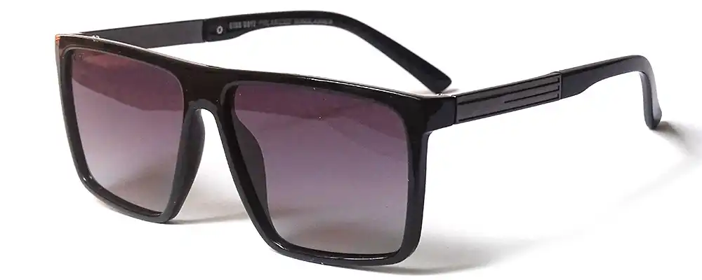Black square Rx sunglasses for men