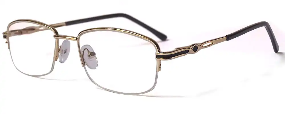 Half rim frames with nose pads