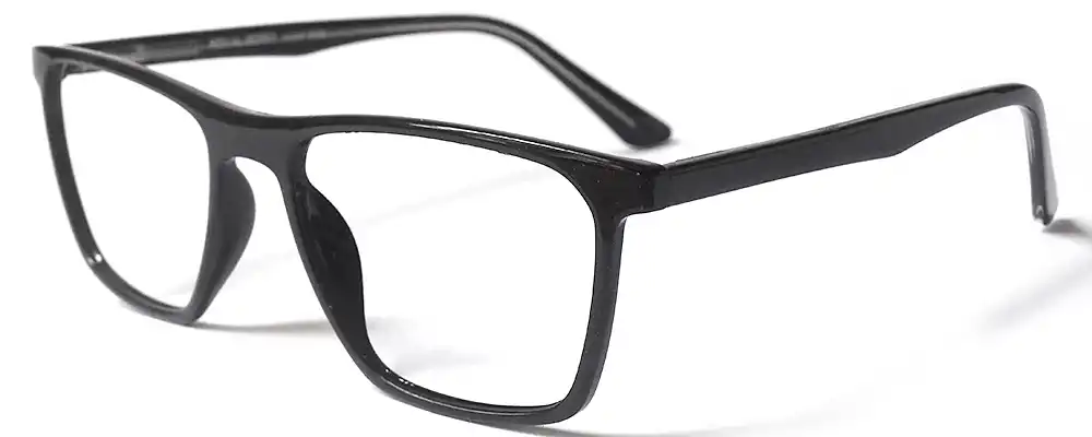 black full frame eyeglasses