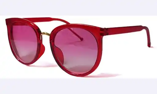 Red paush rounded Power Sunglass