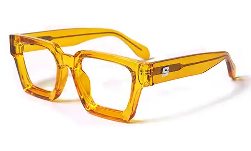 transparent yellow square glasses                                                                                                                                                              