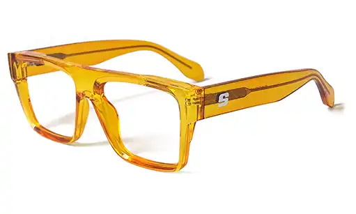 Transparent yellow eyeglasses                                                                                                                                                         