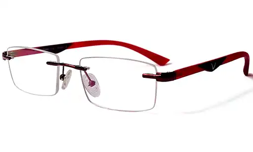 Red Rimless eyeglasses