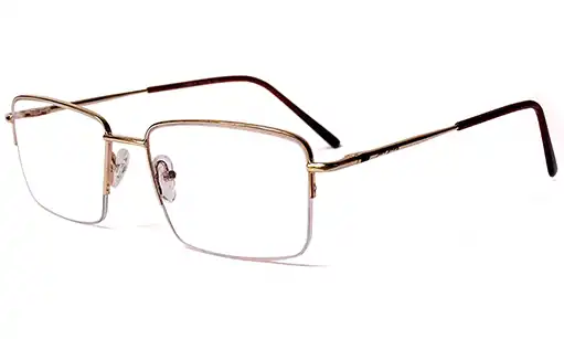 Golden half rim prescription glasses