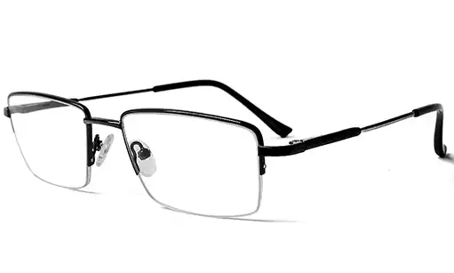 Rectangle half frame glasses