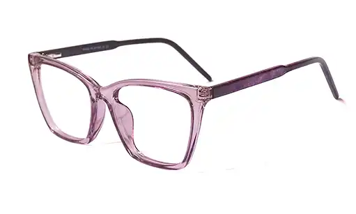 Cat eye purple transparent frame