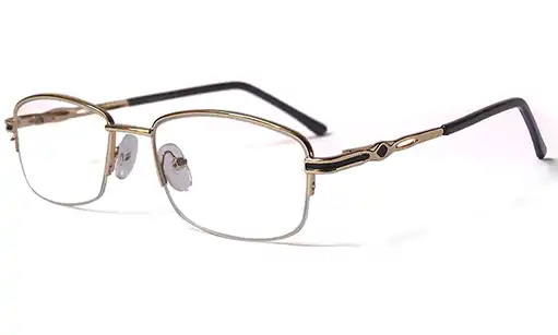 Half rim frames with nose pads