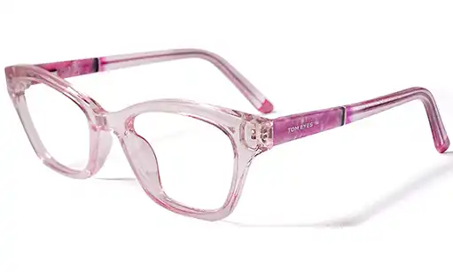 Cat eye pink glasses