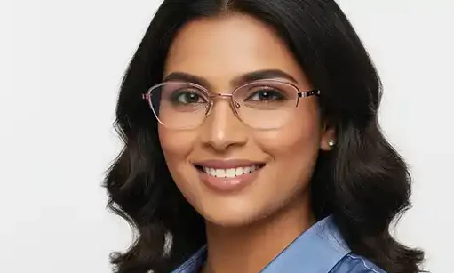 Pink Rectangular Designer Half frame