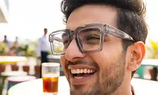 Transparent eyeglasses product 4875 on male model