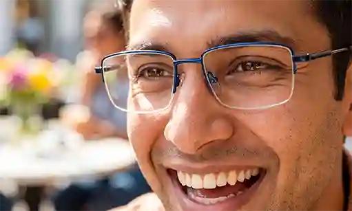 Rectangle half frame glasses