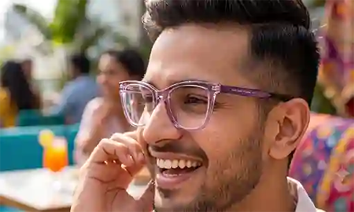 Transparent eyeglasses product 4952 on male model