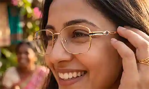 Half rim frames with nose pads