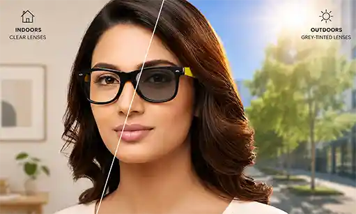 Photochromic day night power glasses